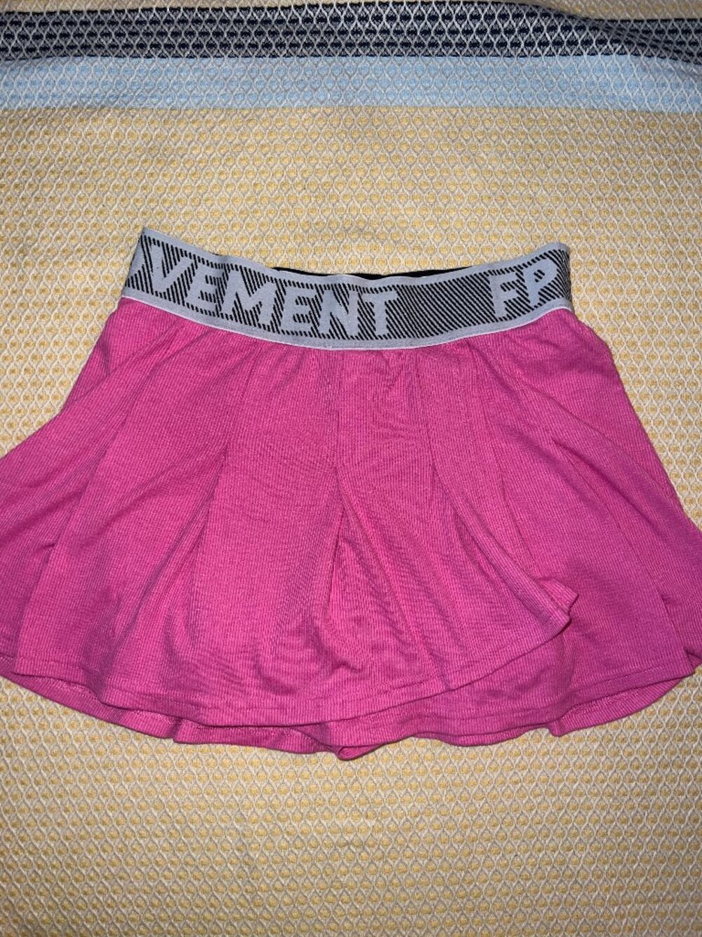 FP Movement Free People Hot Pink Ribbed Pleated Tennis Skort Built In Shorts XS